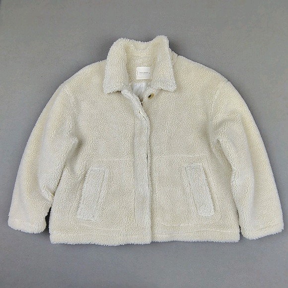 Lucky Brand Jackets & Blazers - Lucky Brand Sherpa Teddy Jacket Women XL White Soft Button Up Quilted Liner Cozy
